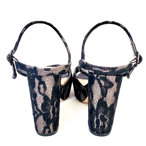 Vince Camuto Imagine Black Lace Block Heels - Picture 4 of 5